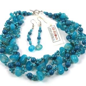 SB-Bijoux Turquoise Nuggets Necklace Set '